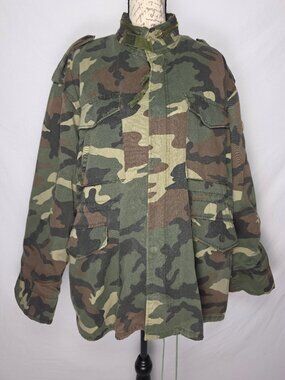 Vintage Winchester Woodland Camo Field Coat Lined Hunting Jacket XL